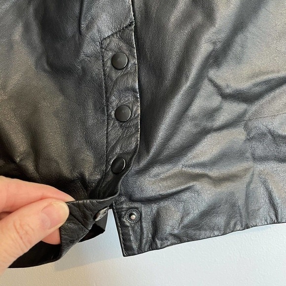 Vintage Rafferty Womens Leather Pencil Skirt Size 5/6 Black High Waist S… - Picture 5 of 9